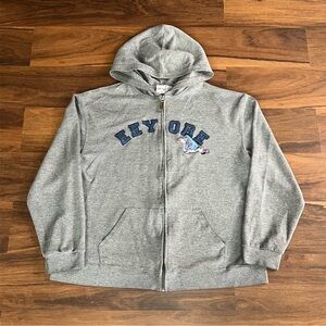 Y2K Disney embroidered Eeyore grey zip up hoodie